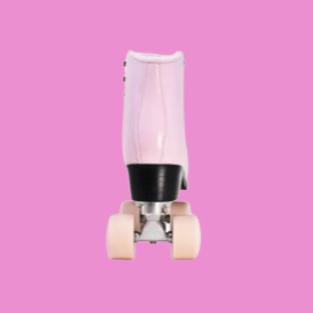 Women's pink patent roller skates