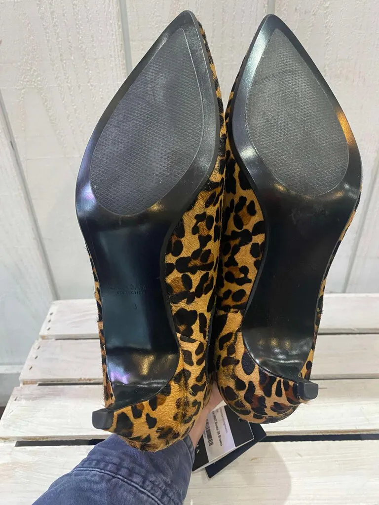 Zara NWT Leopard Calf Hair Chelsea Ankle Boots - Size 38