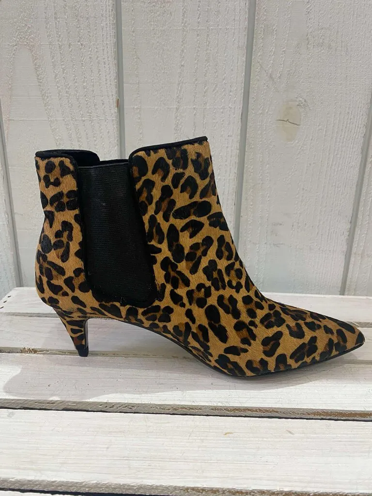 Zara NWT Leopard Calf Hair Chelsea Ankle Boots - Size 38